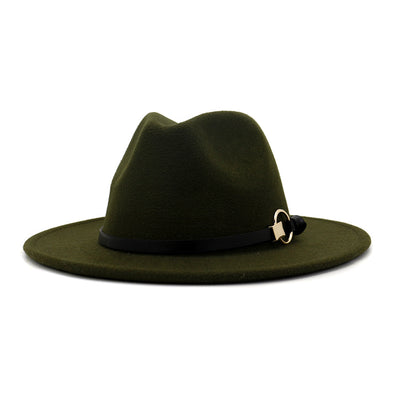 Sombrero Jazz Clásico con Ala Ancha y Cinturón Decorativo - Image 10