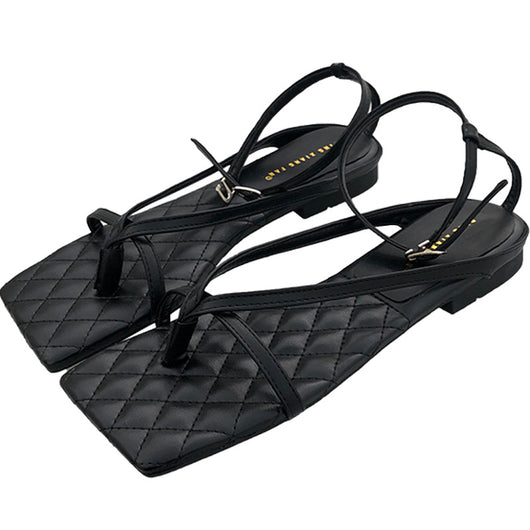 Sandalias Planas con Punta Cuadrada Estilo Minimalista para Mujer - Image 2