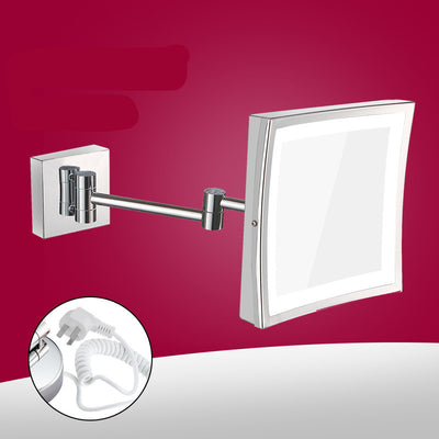 Espejo de Baño con Luz LED Plegable en Acero Inoxidable