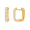 S925 Plateado Single Fashion Micro-Inlaid Zircon Earrings Geometric Square Earrings Personality Trendy Simple Female Earrings Blanco