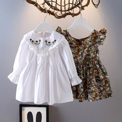 Conjunto de Falda Floral Infantil Primavera - Blusa y Falda Estilo Occidental para Niñas - Image 11