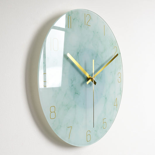 Reloj de Pared Silencioso de Cristal Lujo para Sala de Estar