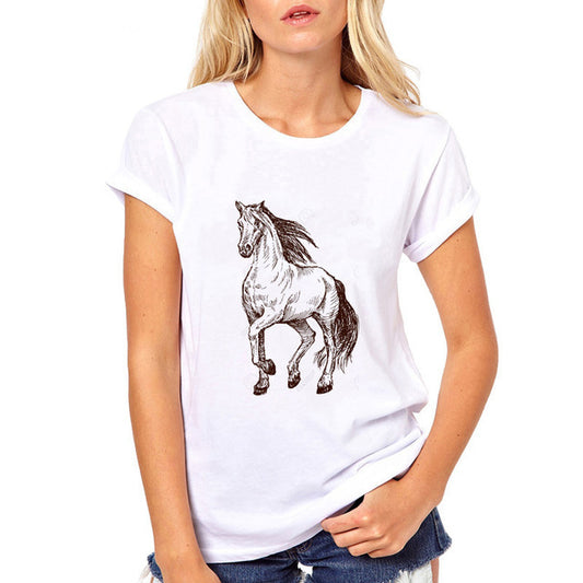 Playera Cuello Redondo Manga Corta Estilo Europeo Americano