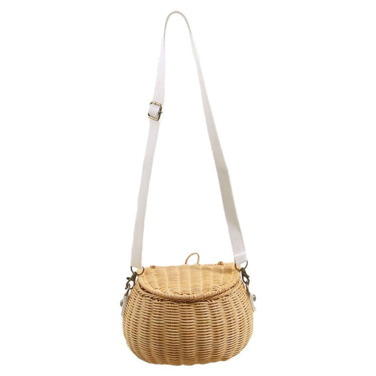 Bolsa Tejida Diagonal para Niñas - Mochila Pequeña de Ratán - Image 8