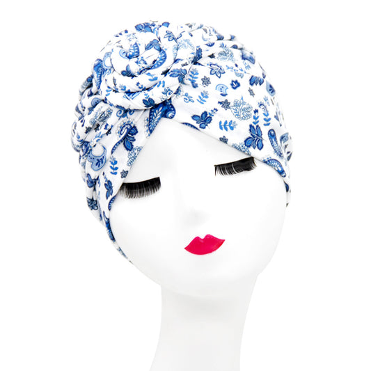 Gorro Turbante Donut con Flor y Diseño Swirl - Estilo Europeo y Americano