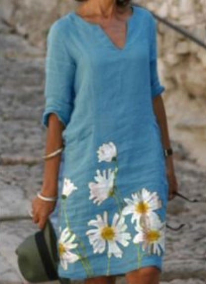 Vestido Midi Cuello V Otoño - Diseño Clásico Europa y América - Image 3