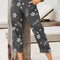 Pantalones Casuales Rectos Estampados Capri para Mujer