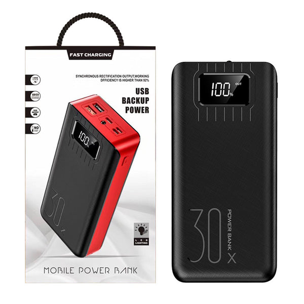 Batería Portátil 30000 mAh con Pantalla Digital y Luz LED
