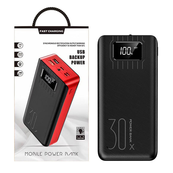 Batería Portátil 30000 mAh con Pantalla Digital y Luz LED