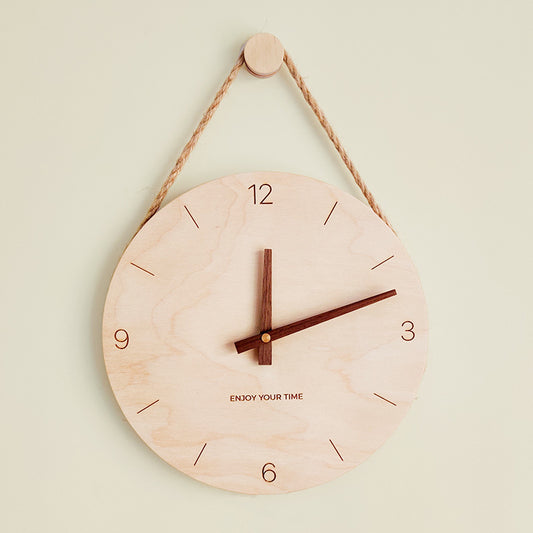 Reloj de Pared Nórdico con Correa de Madera - Decoración Minimalista para Sala - Image 2