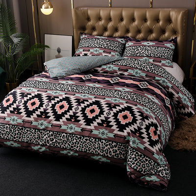 Juego de Cama Bohemio Étnico de Tres Piezas