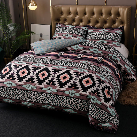 Juego de Cama Bohemio Étnico de Tres Piezas
