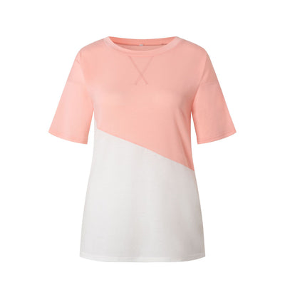 Playera de Cuello Redondo con Bloques de Color Contrastado - Image 11