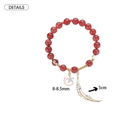Pulsera de Cristal Fresa con Perlas de Cuarzo Rosa - Atrae Amor y Prosperidad - Image 6