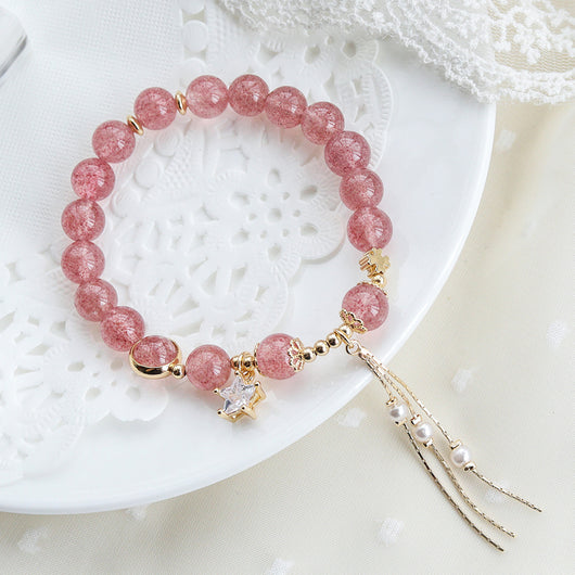 Pulsera de Cristal Fresa con Perlas de Cuarzo Rosa - Atrae Amor y Prosperidad - Image 7