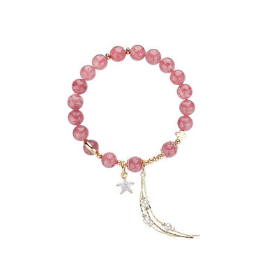 Pulsera de Cristal Fresa con Perlas de Cuarzo Rosa - Atrae Amor y Prosperidad - Image 5