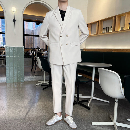Traje Casual Blanco Rascal Hombre - Corte Suelto Moderno Infrarrojo Ligero Verano - Image 14