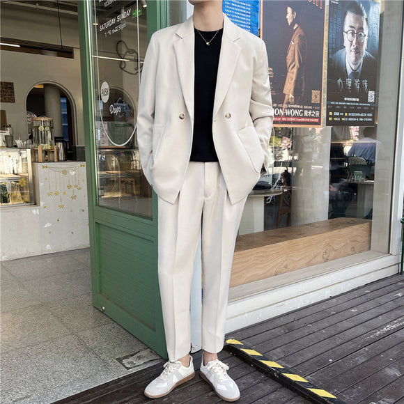 Traje Casual Blanco Rascal Hombre - Corte Suelto Moderno Infrarrojo Ligero Verano