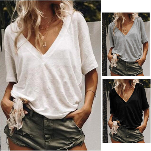 Blusa Casual para Mujer con Escote en V Profundo - Image 5