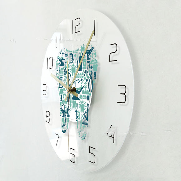 Reloj de Pared Odontológico con Patrón Dental