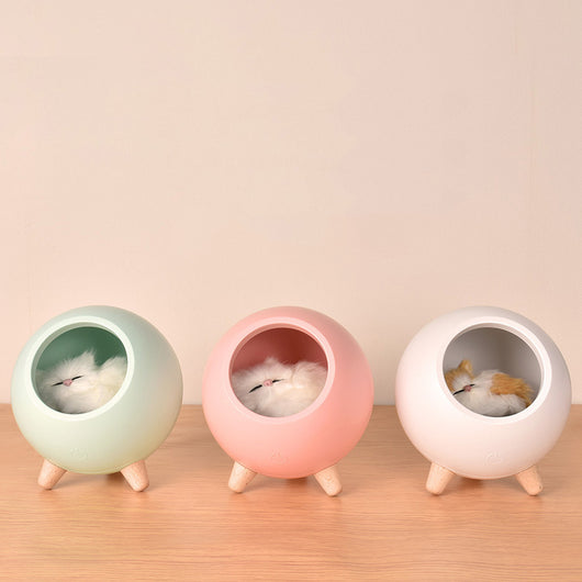Luz Nocturna Gatito Adorable - Casa Mascota Iluminada USB Recargable