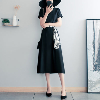 Vestido Largo Retro Verano Mujer Negro Elegancia Francesa - Image 12