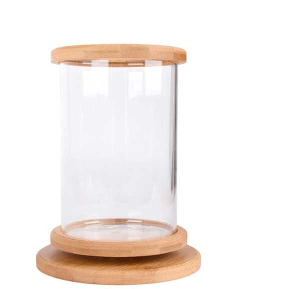 Acuario Pequeño de Cristal con Base de Bambú - Pecera Decorativa Minimalista - Image 6
