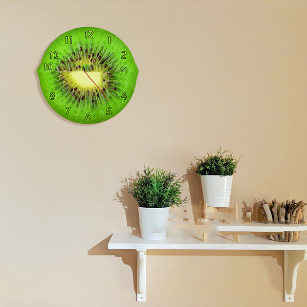 Reloj de Pared Verde Kiwi - Decoración Moderna para Sala y Cocina