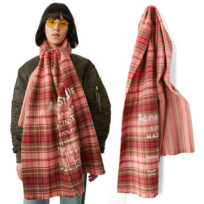 Bufanda Escocesa Arcoíris de Lana para Parejas - Chal Grueso Unisex - Image 11