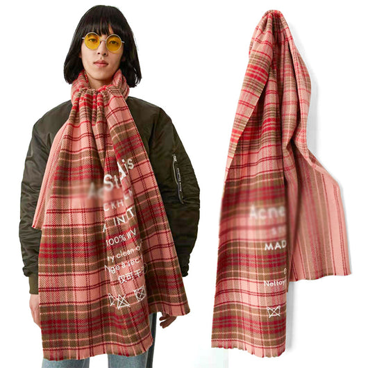 Bufanda Escocesa Arcoíris de Lana para Parejas - Chal Grueso Unisex - Image 11