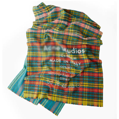 Bufanda Escocesa Arcoíris de Lana para Parejas - Chal Grueso Unisex - Image 12