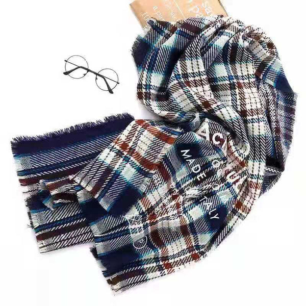 Bufanda Escocesa Arcoíris de Lana para Parejas - Chal Grueso Unisex