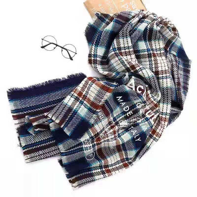 Bufanda Escocesa Arcoíris de Lana para Parejas - Chal Grueso Unisex