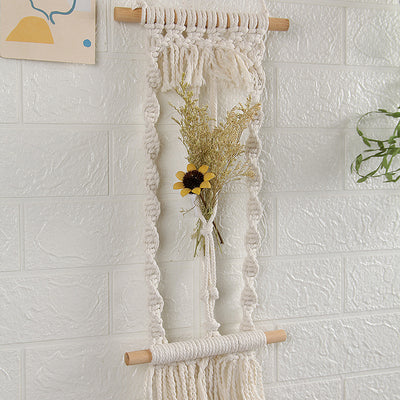 Tapiz Tejido con Cuerda de Algodón y Flores Secas - Image 10