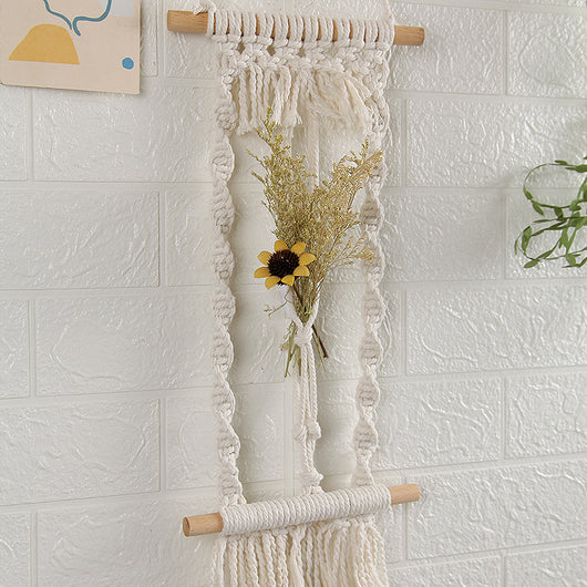 Tapiz Tejido con Cuerda de Algodón y Flores Secas - Image 10