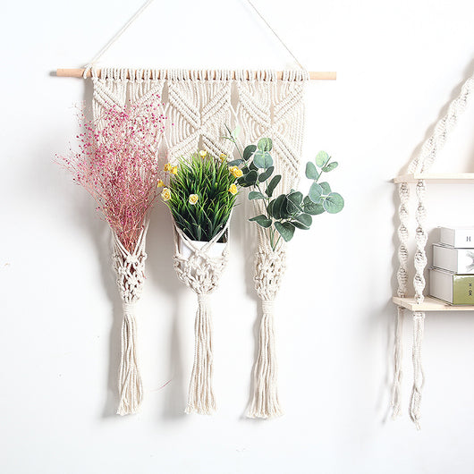 Soporte de Pared Tejido para Macetas Estilo Boho - Image 2