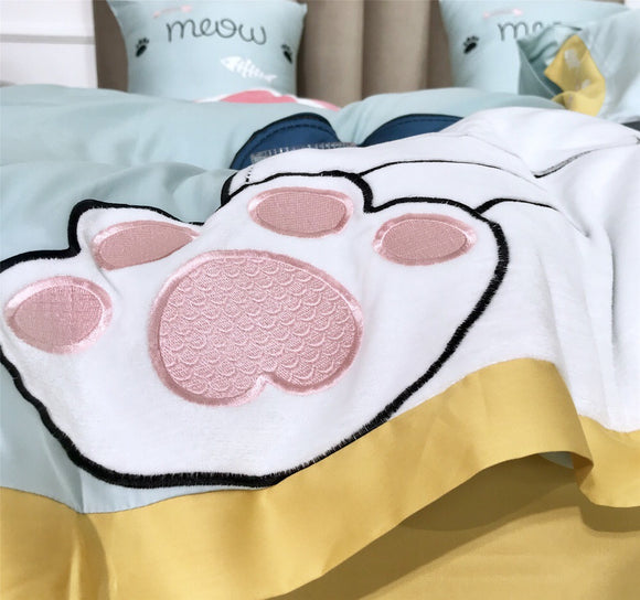 Juego de Cama Infantil Princesa con Aplicaciones de Algodón y Satén