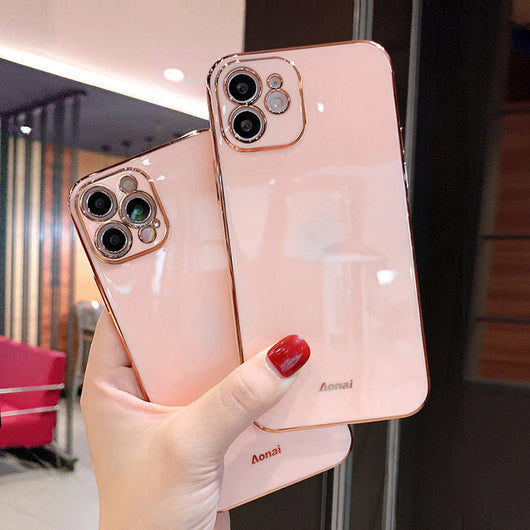 Funda iPhone 11 Pro Electrochapada 6D Bordes Rectos - Silicona Premium