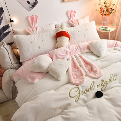Juego de Cama Princesa Terciopelo 4 Piezas - Funda Nórdica Coral Cálida para Niña - Image 13