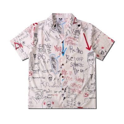 Camisa Estampado Piedra Suelta para Parejas - Casual Unisex - Image 31