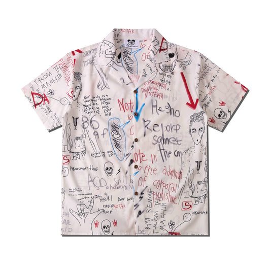 Camisa Estampado Piedra Suelta para Parejas - Casual Unisex - Image 31