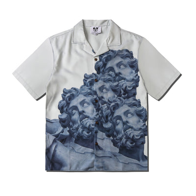 Camisa Estampado Piedra Suelta para Parejas - Casual Unisex - Image 8