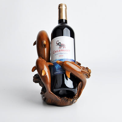 Botellero Decorativo Delfín Estilo Europeo - Resina Bronce Envejecido - Image 6