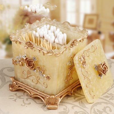 Organizador de Baño Estilo Europeo - Caja Decorativa para Palillos y Bastoncillos - Image 14