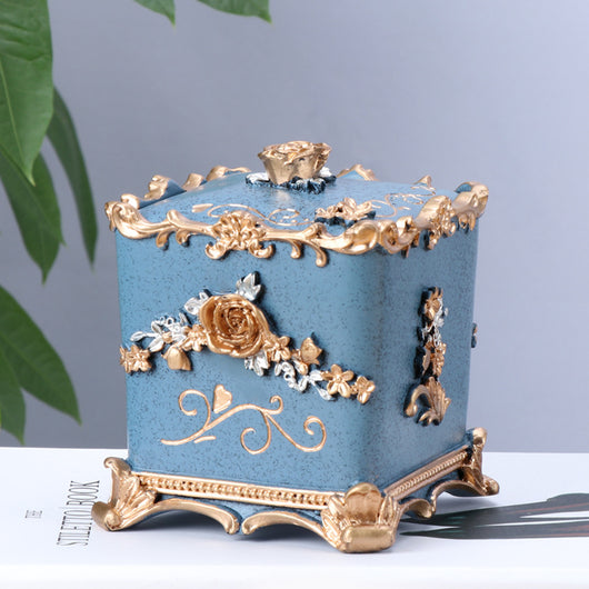 Organizador de Baño Estilo Europeo - Caja Decorativa para Palillos y Bastoncillos - Image 5