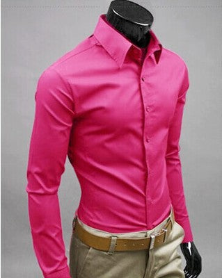 Camisa Casual Hombre Colores Candy - Manga Larga Versátil - Image 24