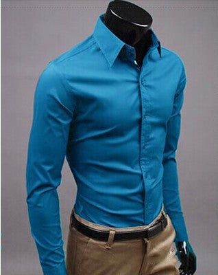 Camisa Casual Hombre Colores Candy - Manga Larga Versátil - Image 14