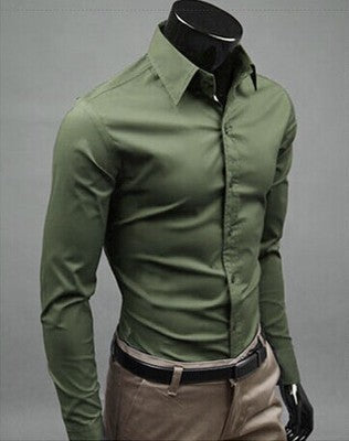 Camisa Casual Hombre Colores Candy - Manga Larga Versátil - Image 13