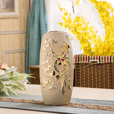 Jarrón de Cerámica Dorado Estilo Europeo para Decoración del Hogar - Image 6
