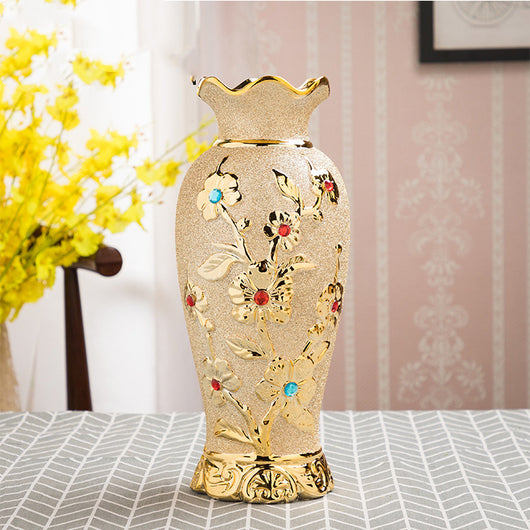Jarrón de Cerámica Dorado Estilo Europeo para Decoración del Hogar - Image 7